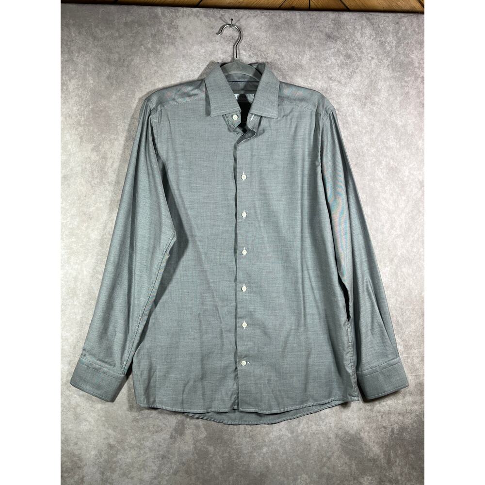 Eton Contemporary Dress Shirt Mens Size 15 3/4‎ 40 Gray Stretch Button Up Cotton